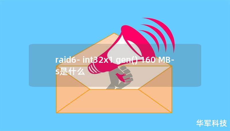 raid6- int32x1 gen() 160 MB-s是什么